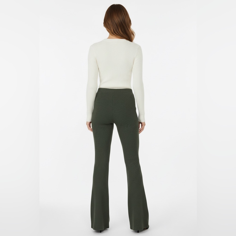 LuLaRoe Kylie Corduroy Pull on Flare Pants • Hunter Green - Picture 3 of 5
